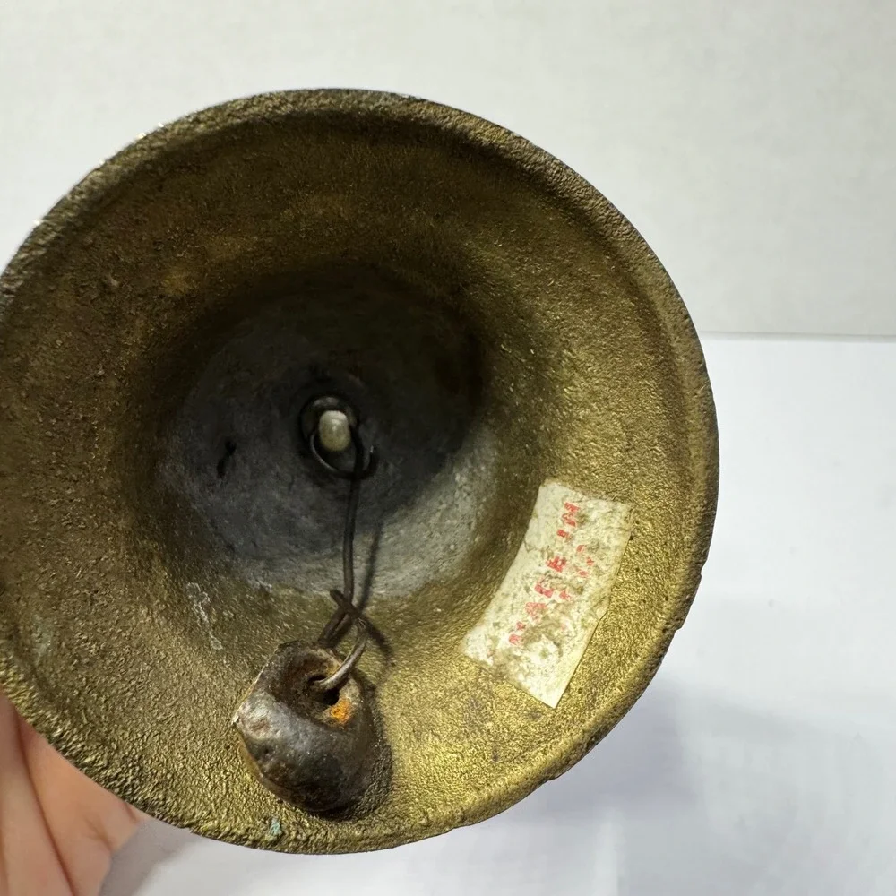 Vintage Carefree Arizona Brass Hand Bell Etched Souvenir Made in India 4.75 inch